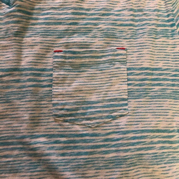 Sunday work clothes V-neck pocket striped T-shirts - Picture 3 of 6